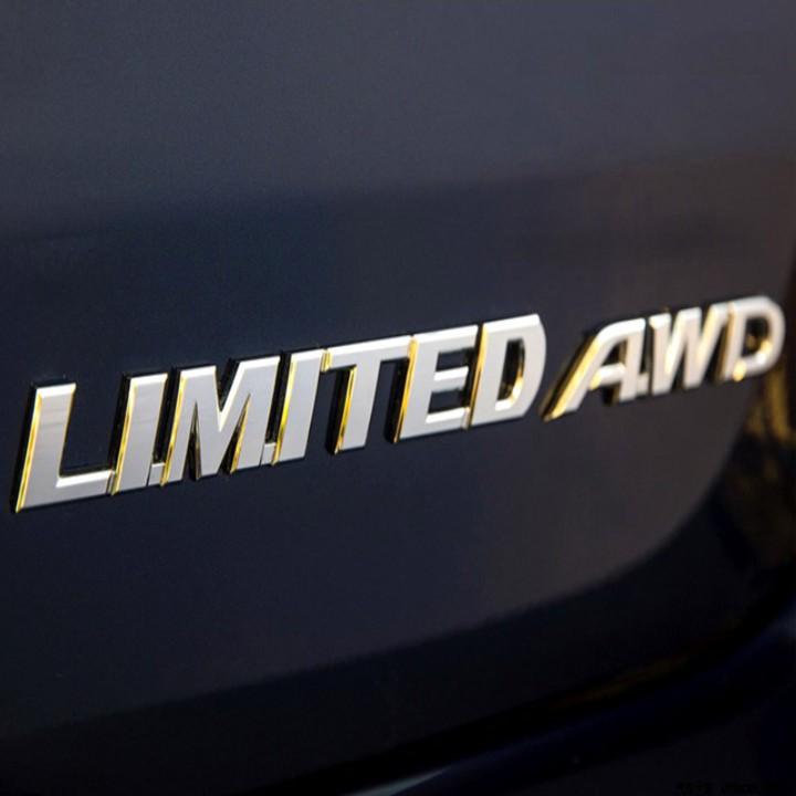 Decal tem chữ Limited inox dán ô tô G40109