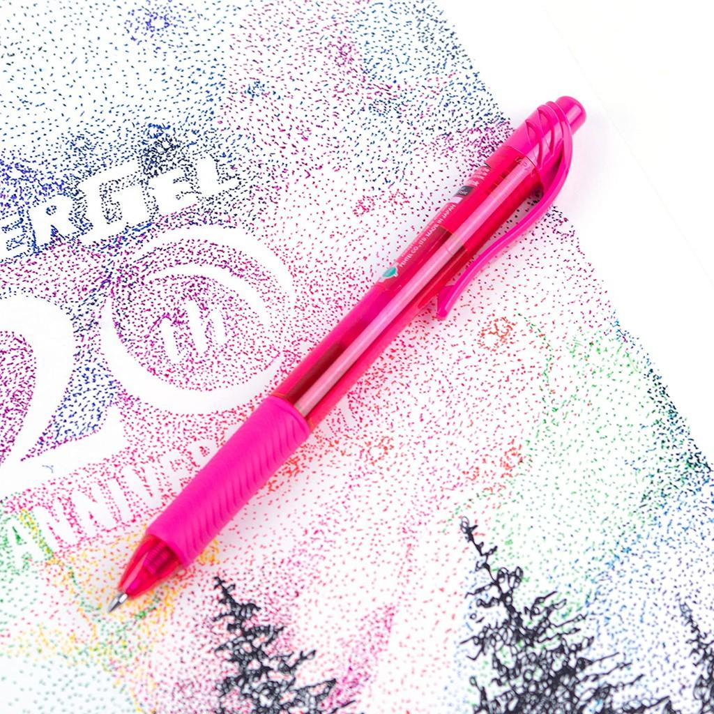Bút Bi Nước Nhật Bản Mực Gel Pentel Energel Bl107 Trơn Mượt Siêu Nhanh Khô Ngòi 0.7Mm Nhiều Màu - Hồng Bl107 - P