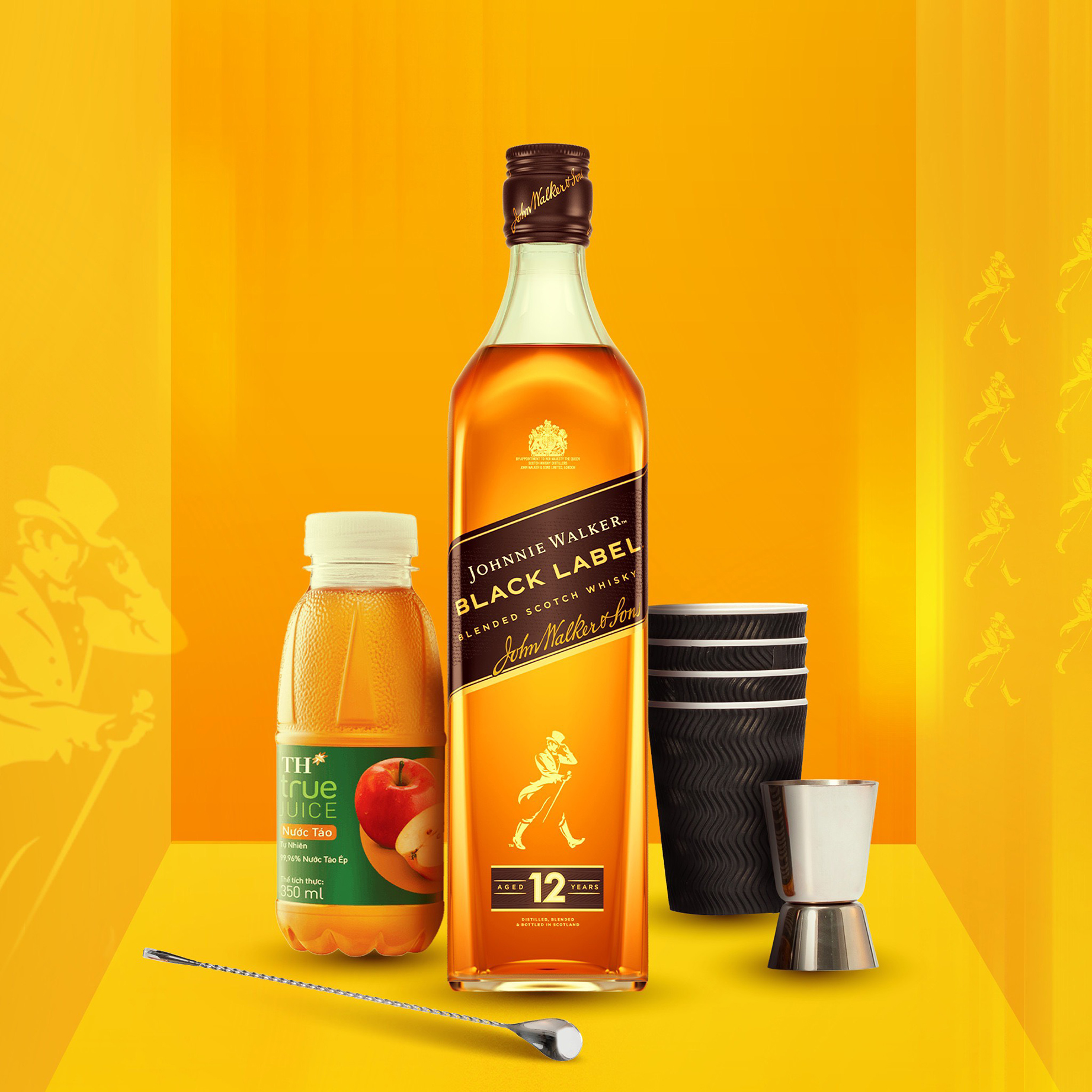 Combo rượu Johnnie Walker Black Label 750ml x Mix&amp;Match