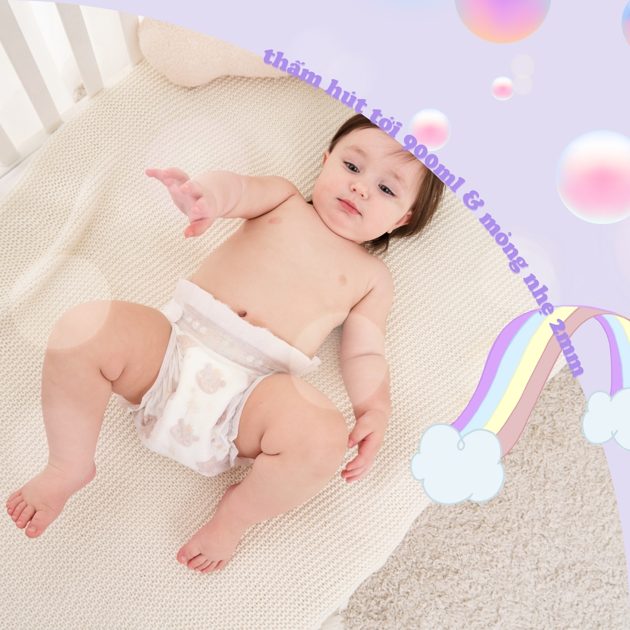 [COMBO MUA 3 TẶNG 1 ]Tã dán / Bỉm dán cho bé sơ sinh thương hiệu Miracle Baby , chất liệu protein tơ tằm mềm mịn cho làn da của bé  có 5 kích thước S30/M26/L24/XL22/XXL20