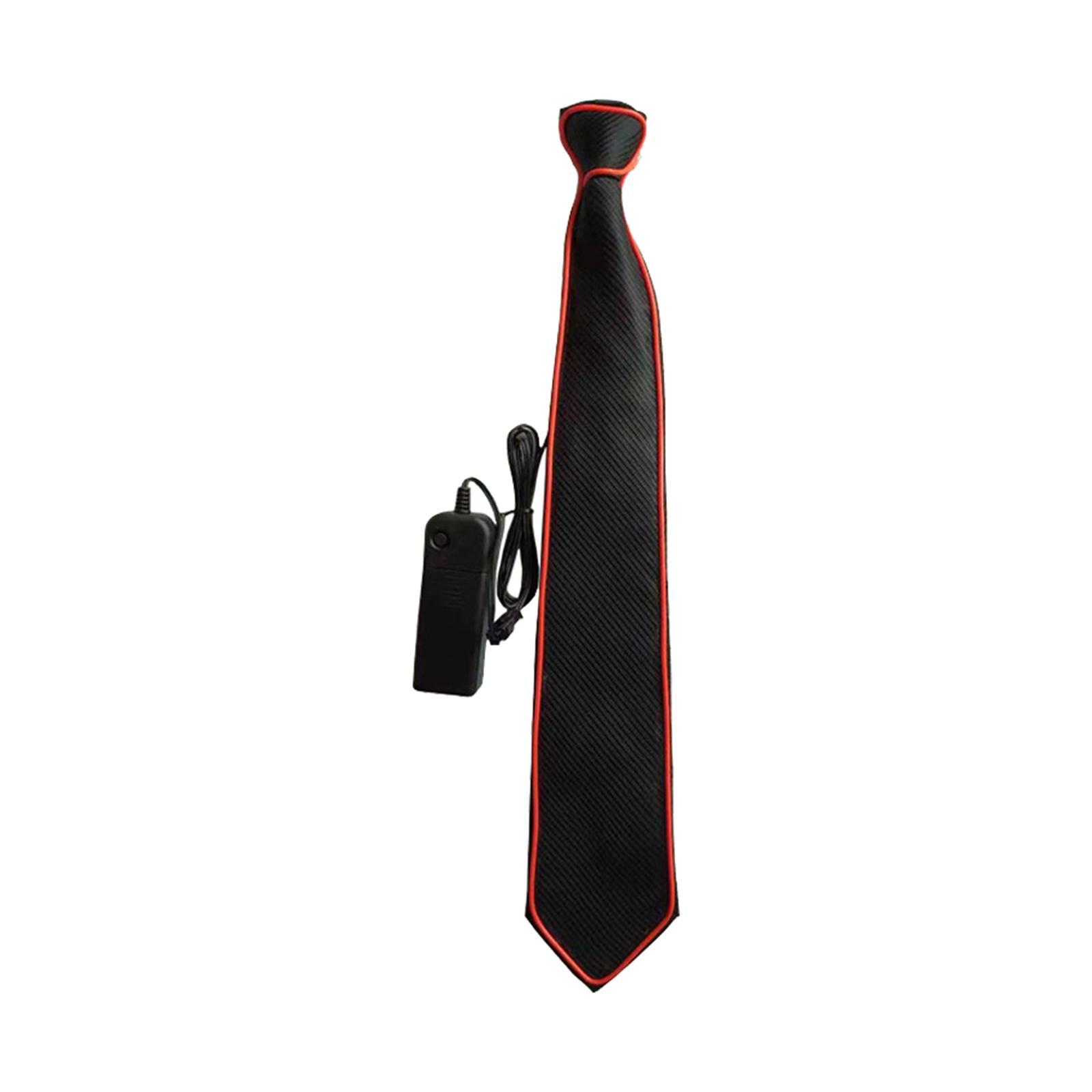 LED Necktie Formal 40Cmx7cm Glowing Tie for Clubs Concerts Parties Cosplay Fashion Show