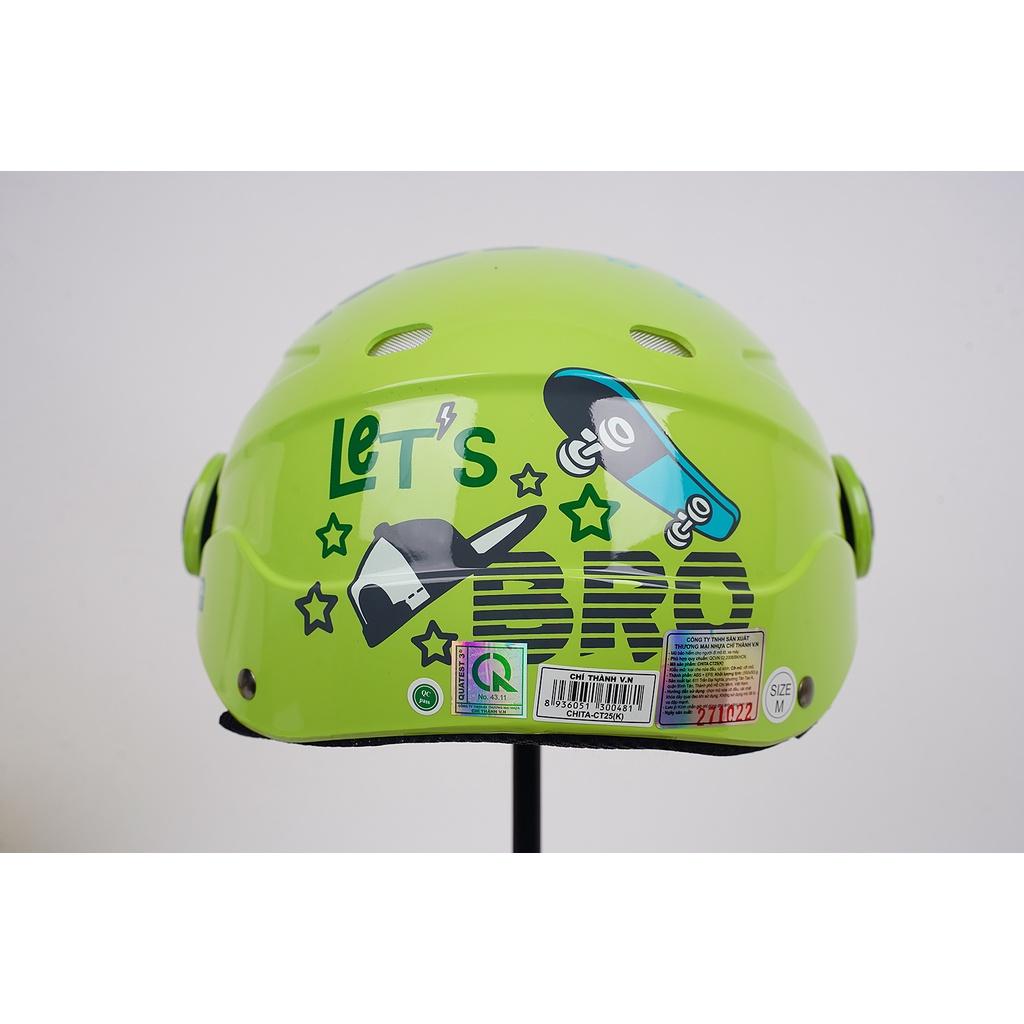 Mũ Bảo Hiểm Trẻ Em CHITA HELMETS CT25 Tem Mèo trượt ván