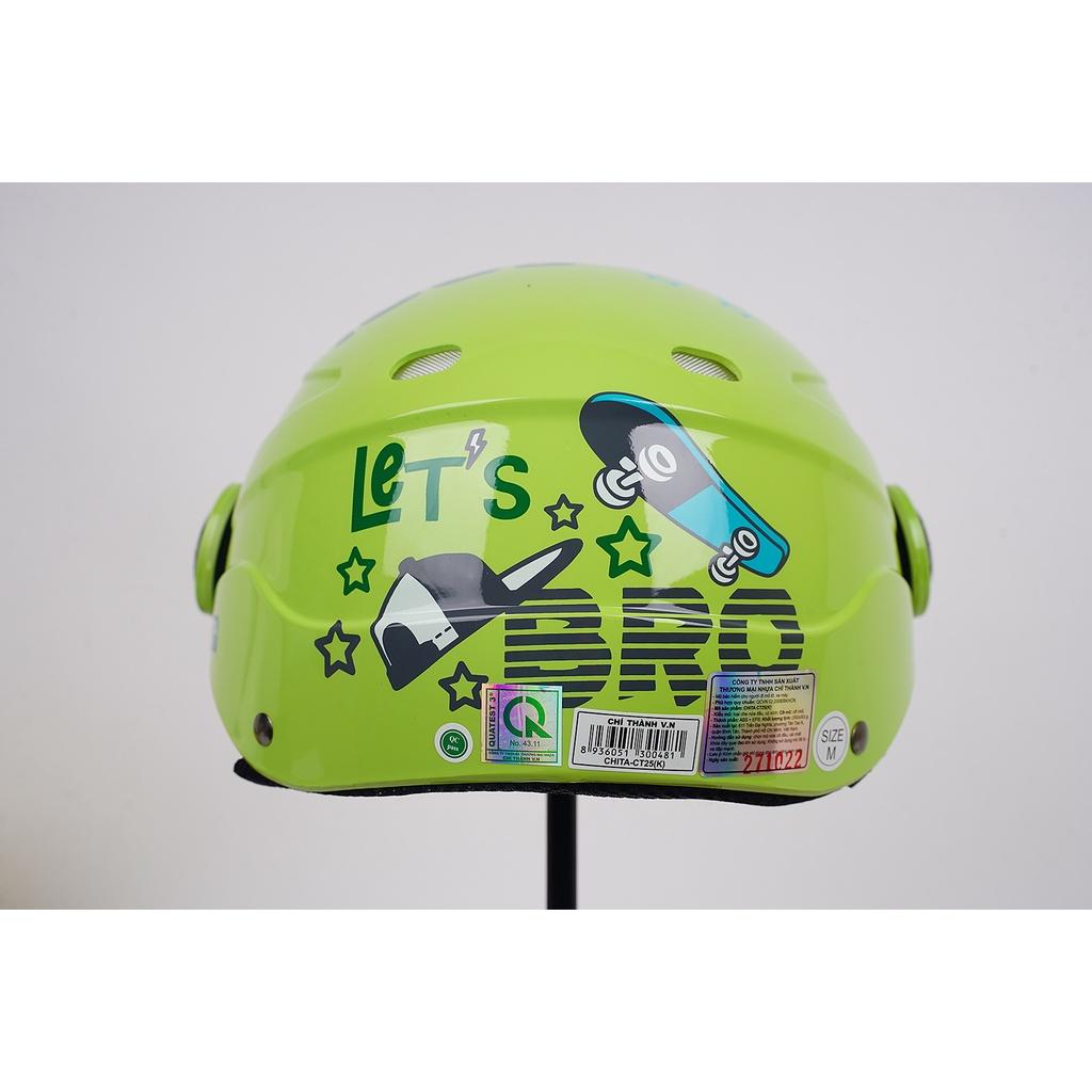 Mũ Bảo Hiểm Trẻ Em CHITA HELMETS CT25(K) Tem Mèo trượt ván