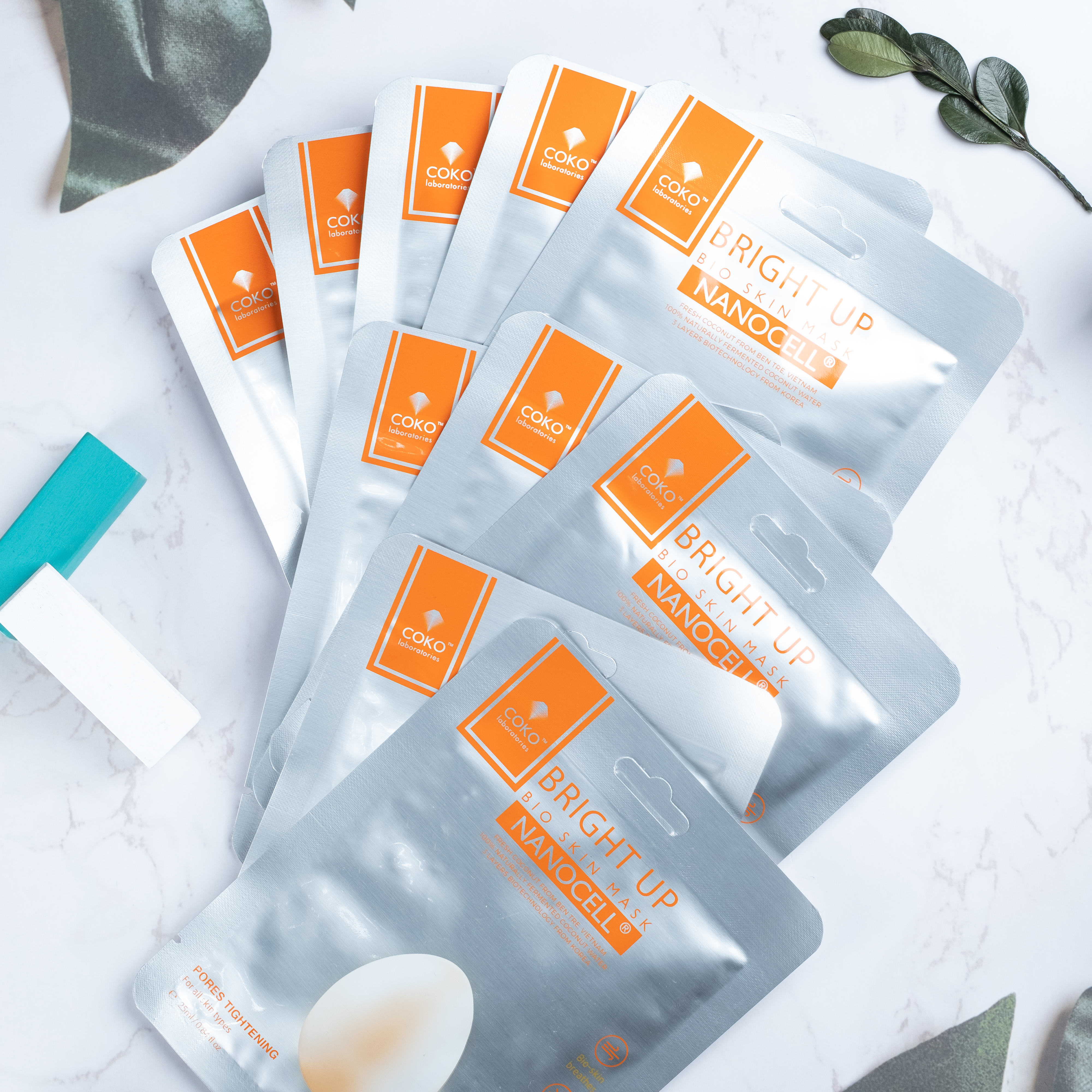 Combo 7 Mặt Nạ Da Sinh Học Dưỡng Trắng Chuyên Sâu COKO Bright Up Bio Skin Nanocell Mask Lên Men Từ 100% Nước Dừa Tươi Tự Nhiên Nâng Tone Cho Làn Da Trắng Sáng, Dẻo Dai Mềm Mịn – Hàng Chính Hãng