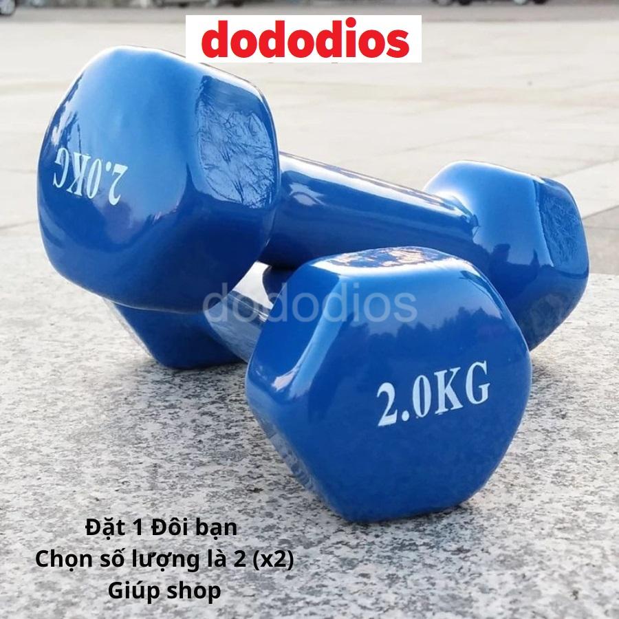 Tạ nhựa cao su cao cấp 1kg, 2kg, 3kg, 0.5kg tạ tay tập gym yoga cho nam nữ - Chính hãng dododios