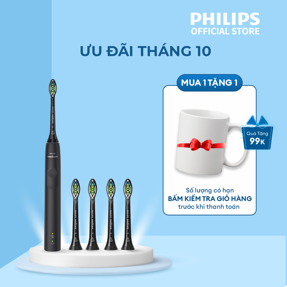 Bàn chải điện Philips Sonicare HX3671/54 + 4 đầu thay thế HX6064/96 bảo hành 2 năm