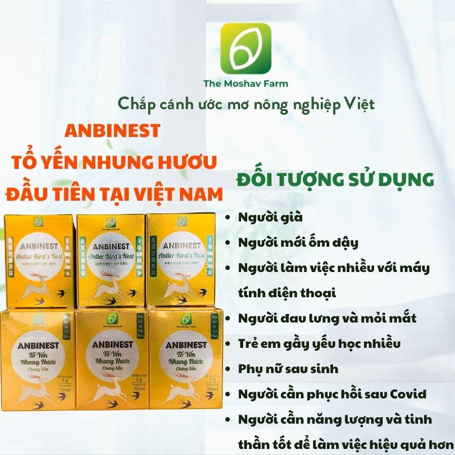 Tổ Yến Nhung Hươu Chưng Sẵn Anbinest Dành Cho Người Già, Người Ốm, Trẻ Em, Người Dùng Máy Tính Điện Thoại 1 Block 6 Hộp