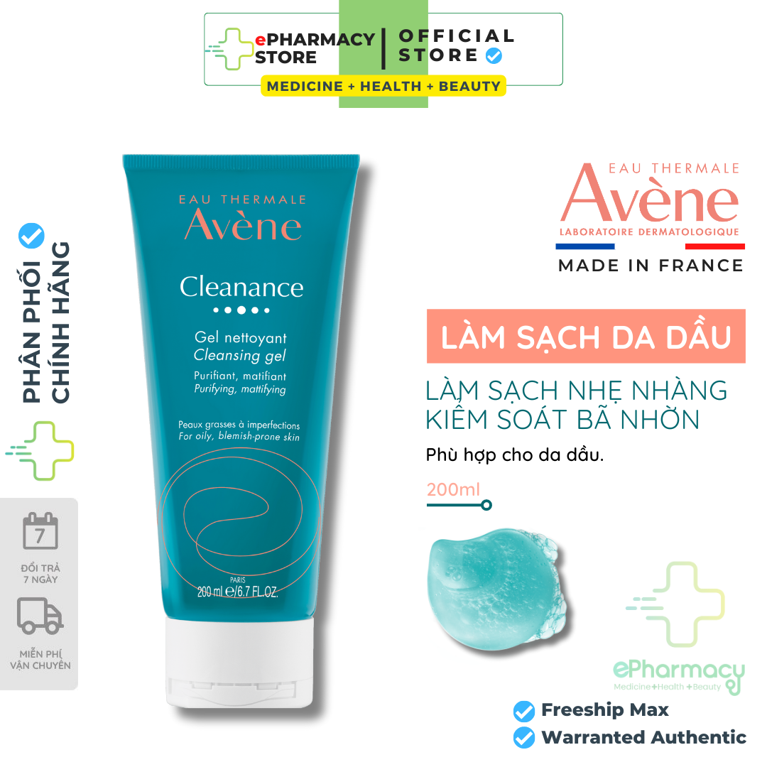 Sữa rửa mặt Avene cho da dầu mụn - Avene Cleanance Cleansing Gel 200ml