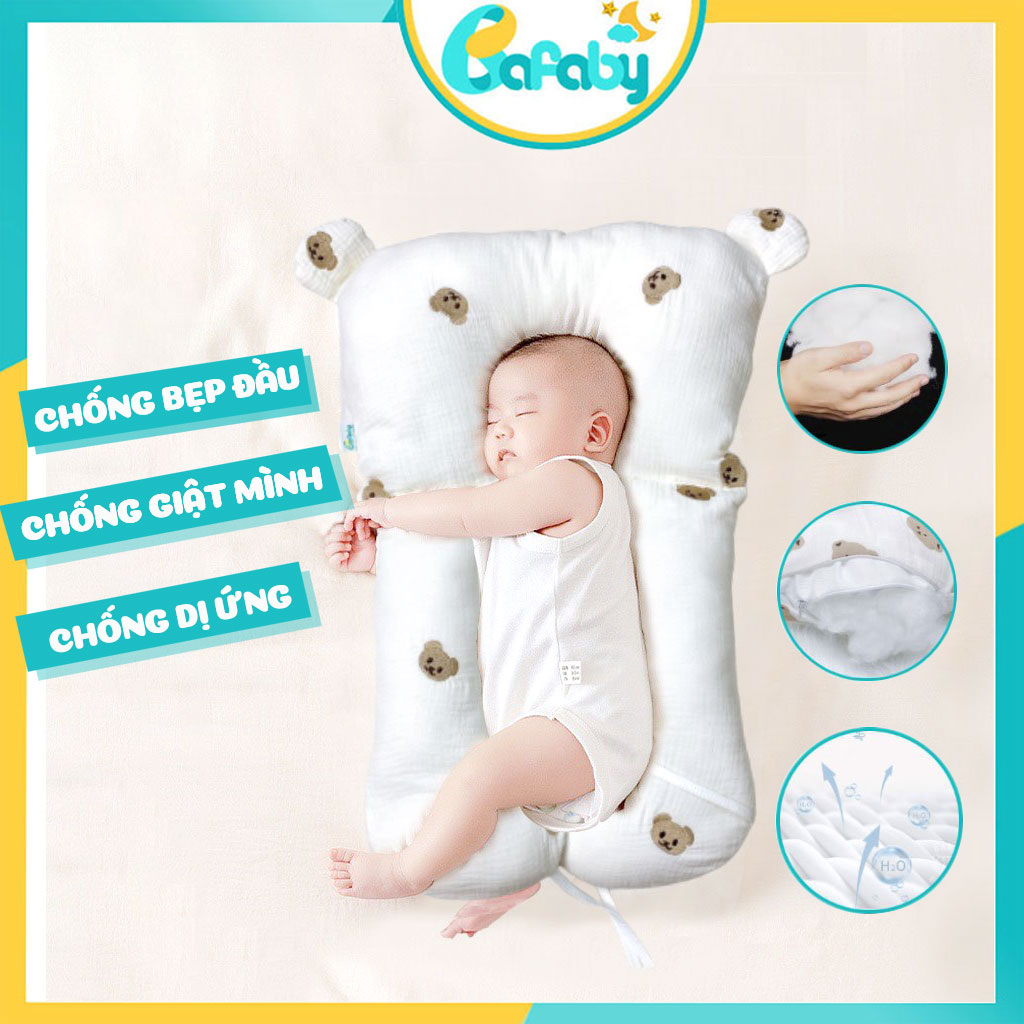 Vỏ Gối Ôm Cho Bé Sơ Sinh Đa Năng Chữ U Chống Giật Mình Chống Méo Bẹp Đầu Chất Liệu Cao Cấp Siêu Tiện Lợi