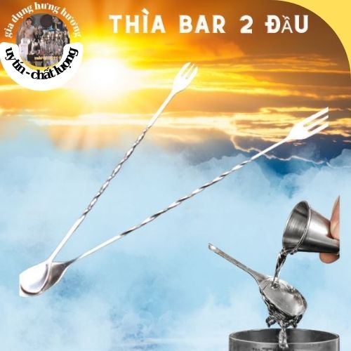 Thìa pha chế, bar inox 2 đầu