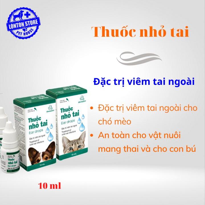 Dung Dịch Nhỏ Tai, Viêm Lổ Tai, Hôi Tai Cho Chó Mèo Vemedim, 10ml