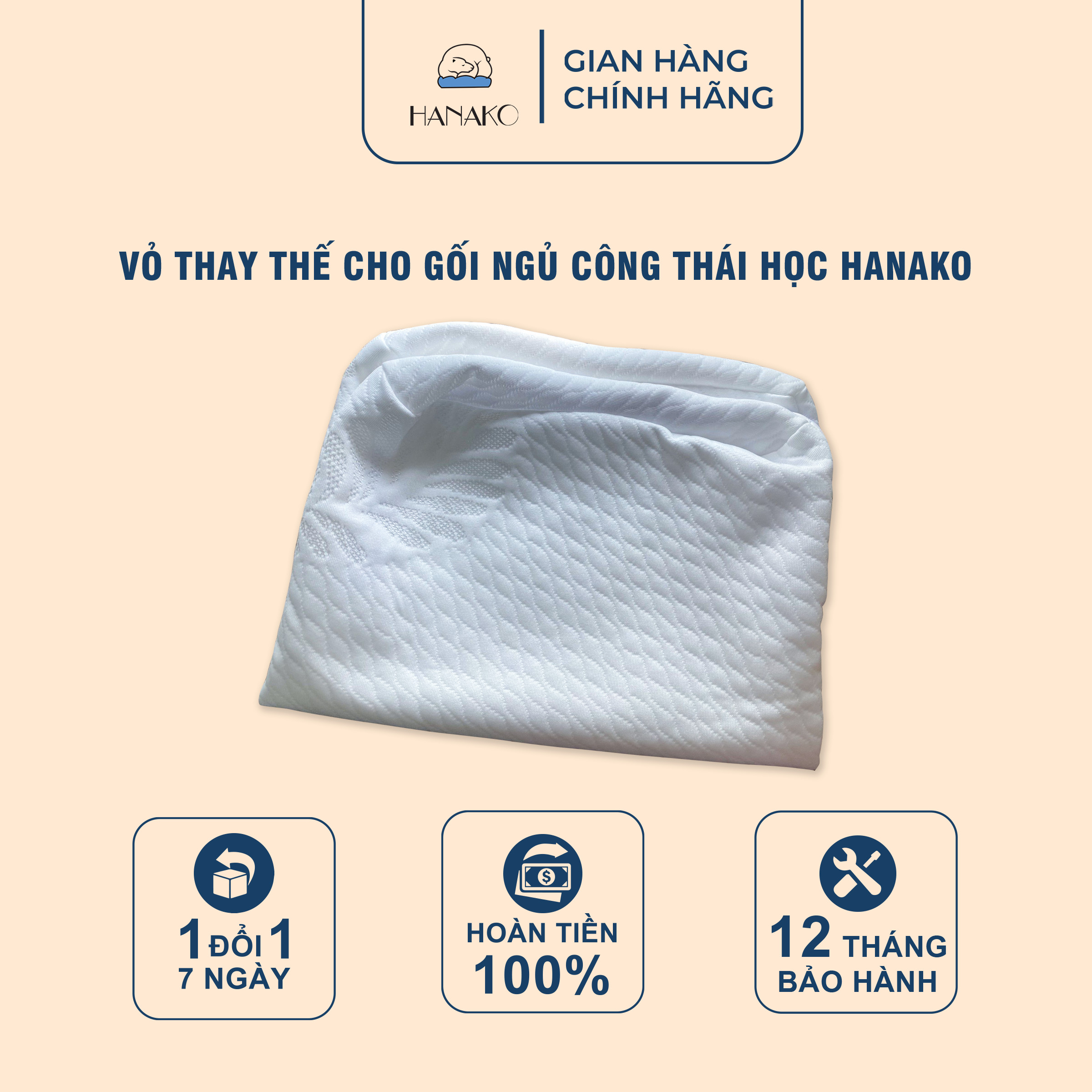 VỎ gối ngủ chống đau vai gáy công thái học HANAKO nội địa nhật