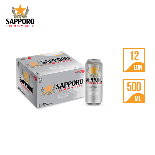 Combo 02 thùng Bia Sapporo Premium - 12 lon 500ml