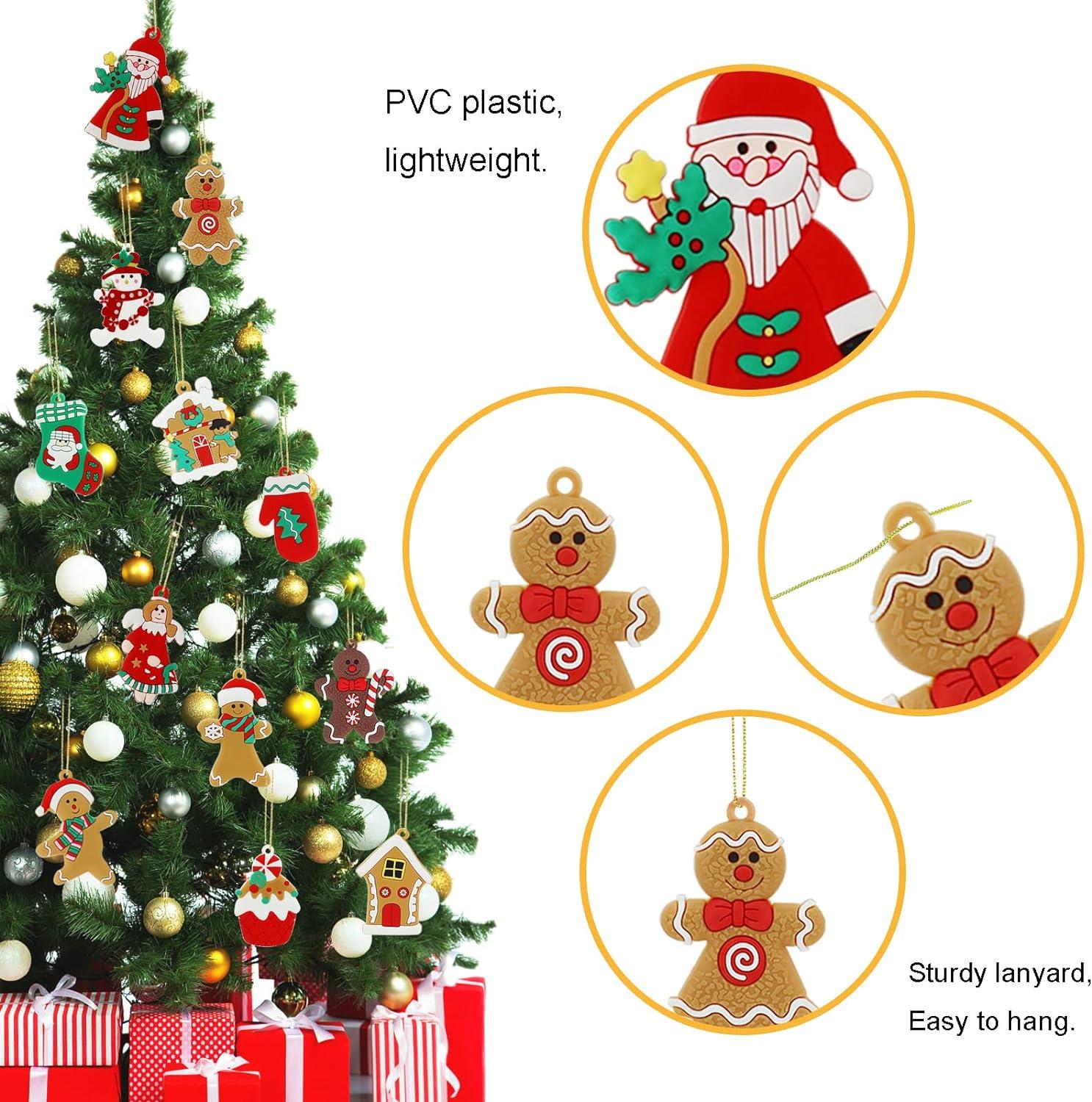 12 món đồ trang trí đồ trang trí Bonhomme Gingerbread Cây thông Noel Cây Giáng sinh Treo treo quà Giáng sinh ban công Deco