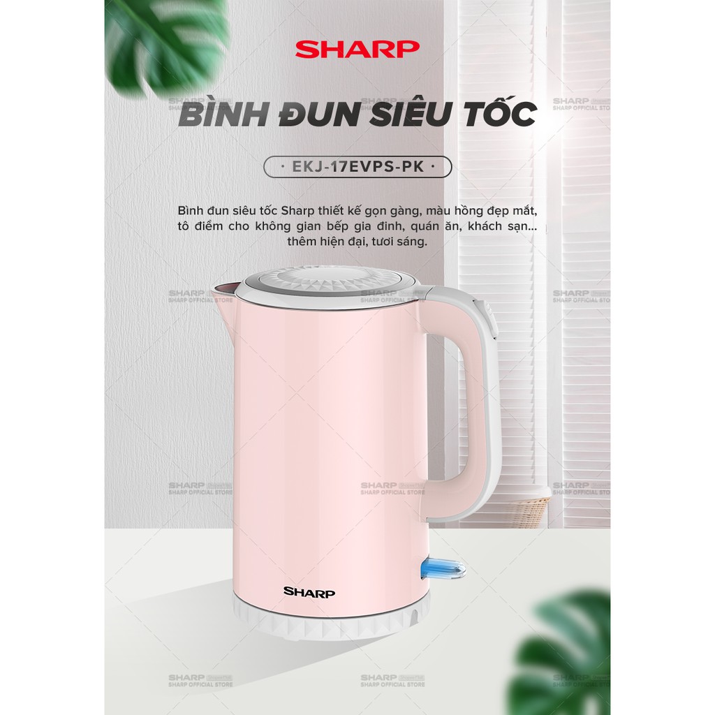 Bình đun siêu tốc Sharp EJK-17EVPS-PK-Hàng Chính Hãng