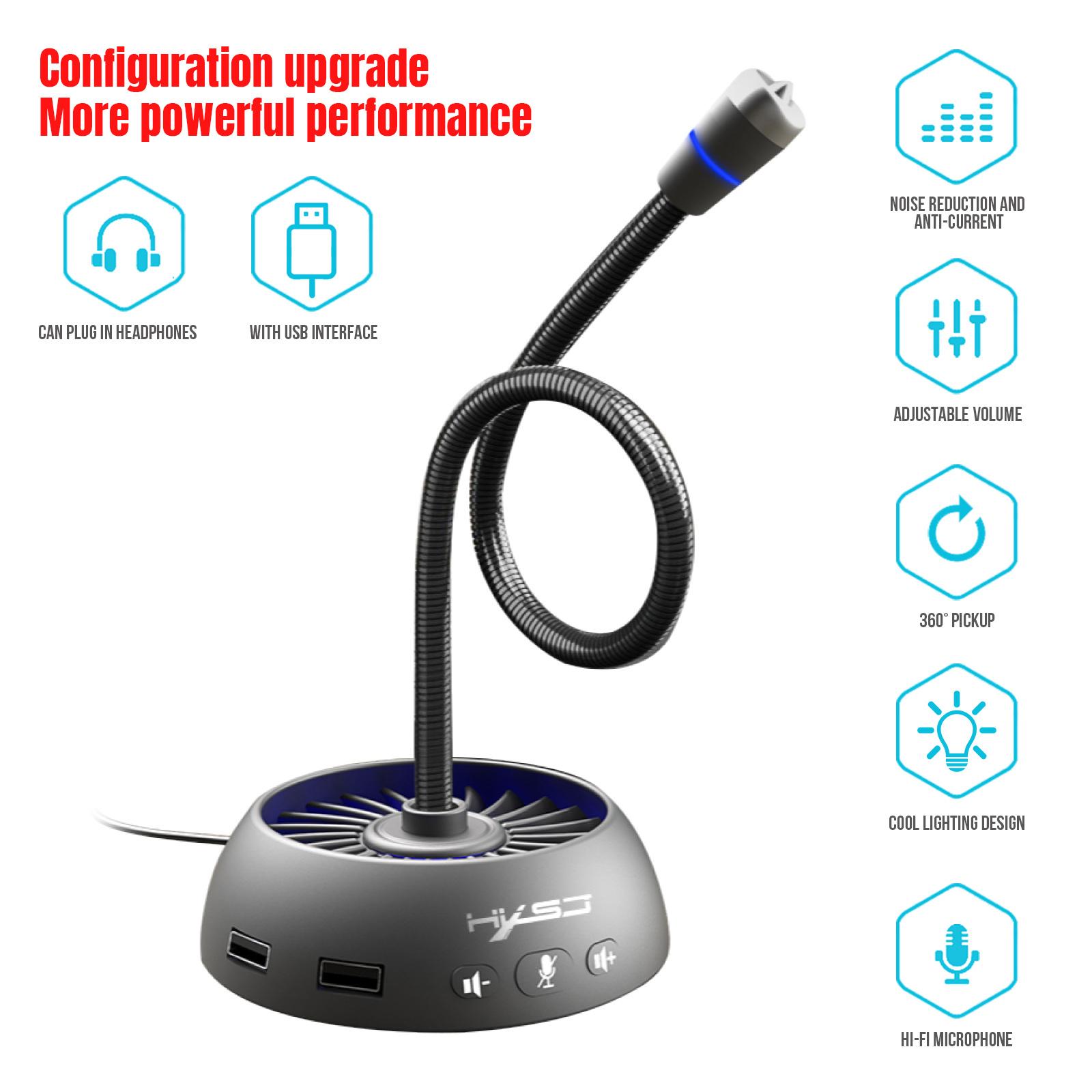 Voice Microphone USB Recording Mic for Laptop Notebook Loud Speaker Chatting