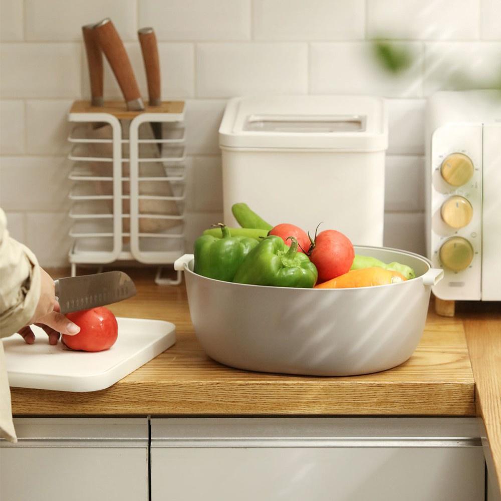 Bộ Thau Rổ Nhựa Nhám Cao Cấp Phong Cách BẮC ÂU Đựng Rau Củ Quả Sang Trọng