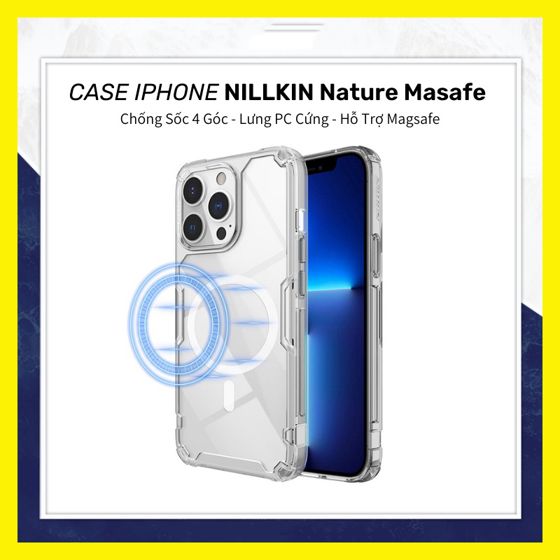 Ốp lưng hỗ trợ sạc không dây cho iPhone 13/13Pro/13Pro Max hiệu Nillkin không ố vàng-Hàng chính hãng