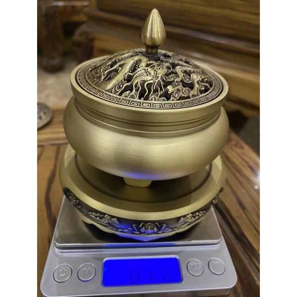 Bộ lư xông trầm bằng đồng nguyên chất