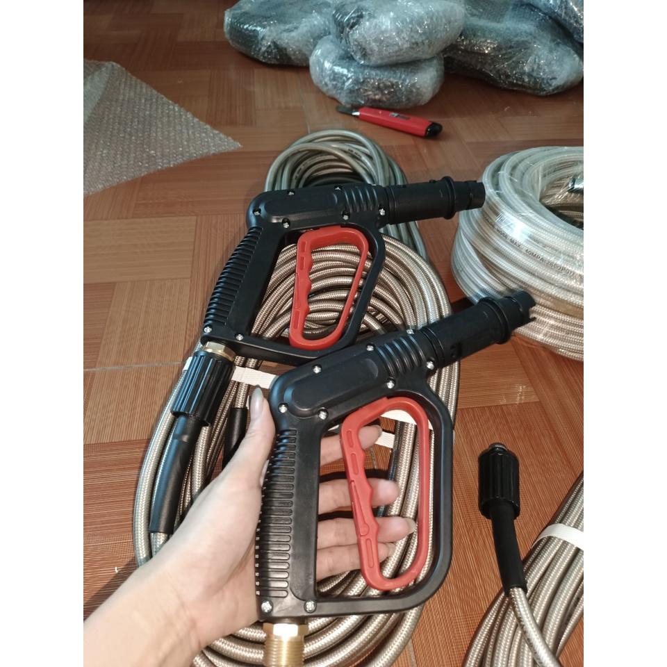Súng phun xịt rửa xe áp lực cao tay cam ren ngoài 21mm-đầu lắp được bình bọt