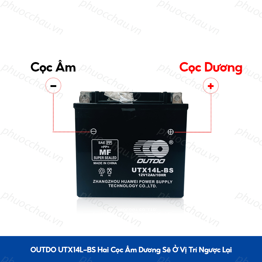 Bình ắc quy xe moto OUTDO UTX14 (12V - 12AH)