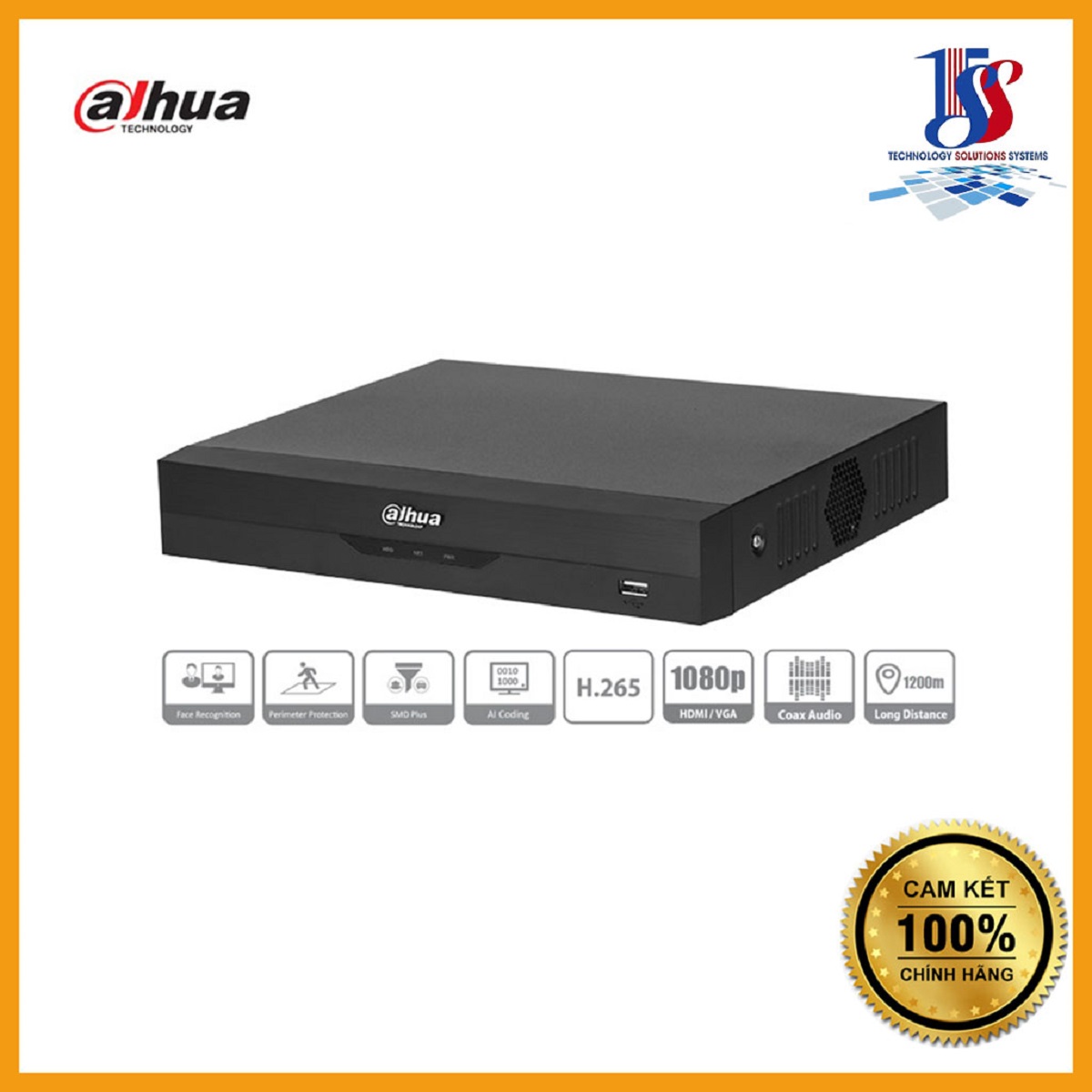 Đầu ghi Dahua HDCVI DH-XVR5108HS 8 kênh vỏ sắt 265+,công nghệ wizsense, hỗ trợ 5M-N (hàng chính hãng bảo hành 24 tháng)