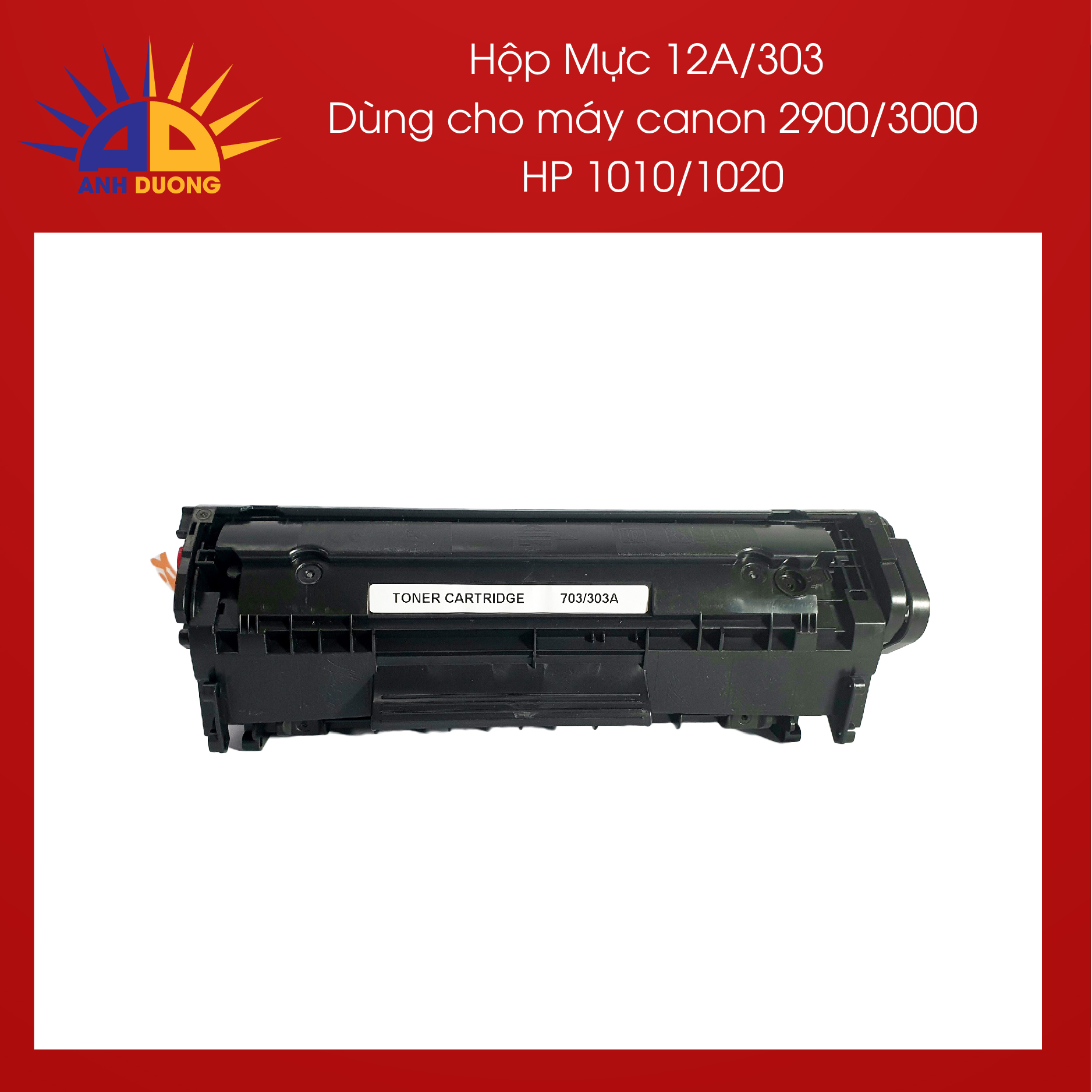 Hộp mực 12A/303 dùng cho máy canon 2900/3000. HP 1010/1020