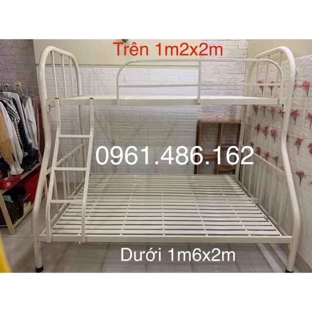 Giường tầng trên 1m2x2m dưới 1m6x2m - BH 12 tháng (cam kết y hình)