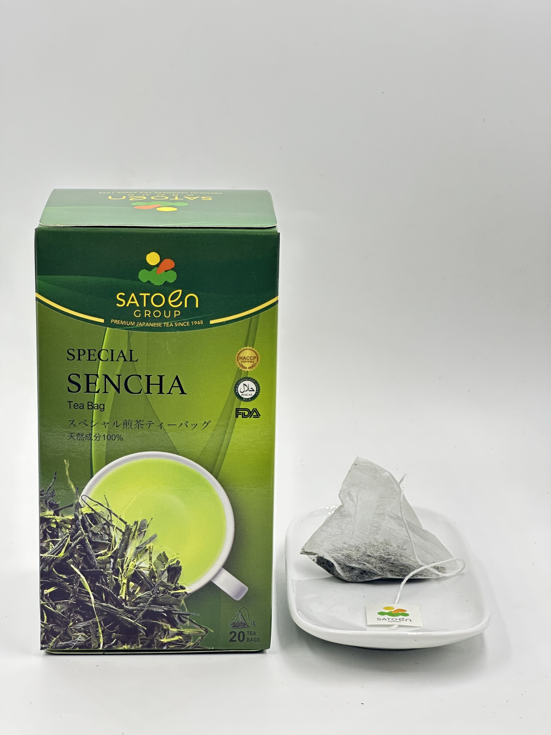 Hộp Trà túi lọc Satoen Sencha Special thu hoạch vụ hè thu 40g
