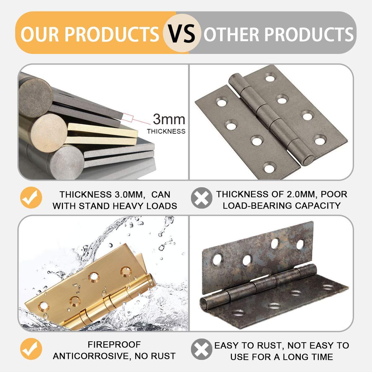 Bản lề cửa bằng thép không gỉ , 2 máy tính bản lề có thể gập lại bản lề bằng thép không gỉ bản lề 3 mm , cho cửa nội thất lớn