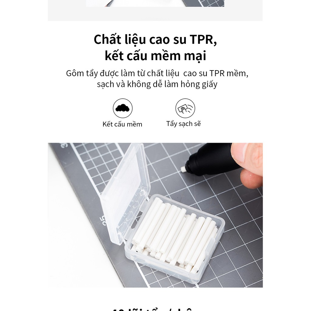 Lõi Ruột Tẩy Điện Deli – Hộp 40 Lõi - 71112