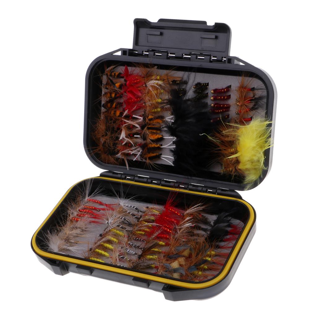 100pcs Hook Bait Lure Lifelike Dragonfly Insects Wet / Dry Fly Fishing Flies