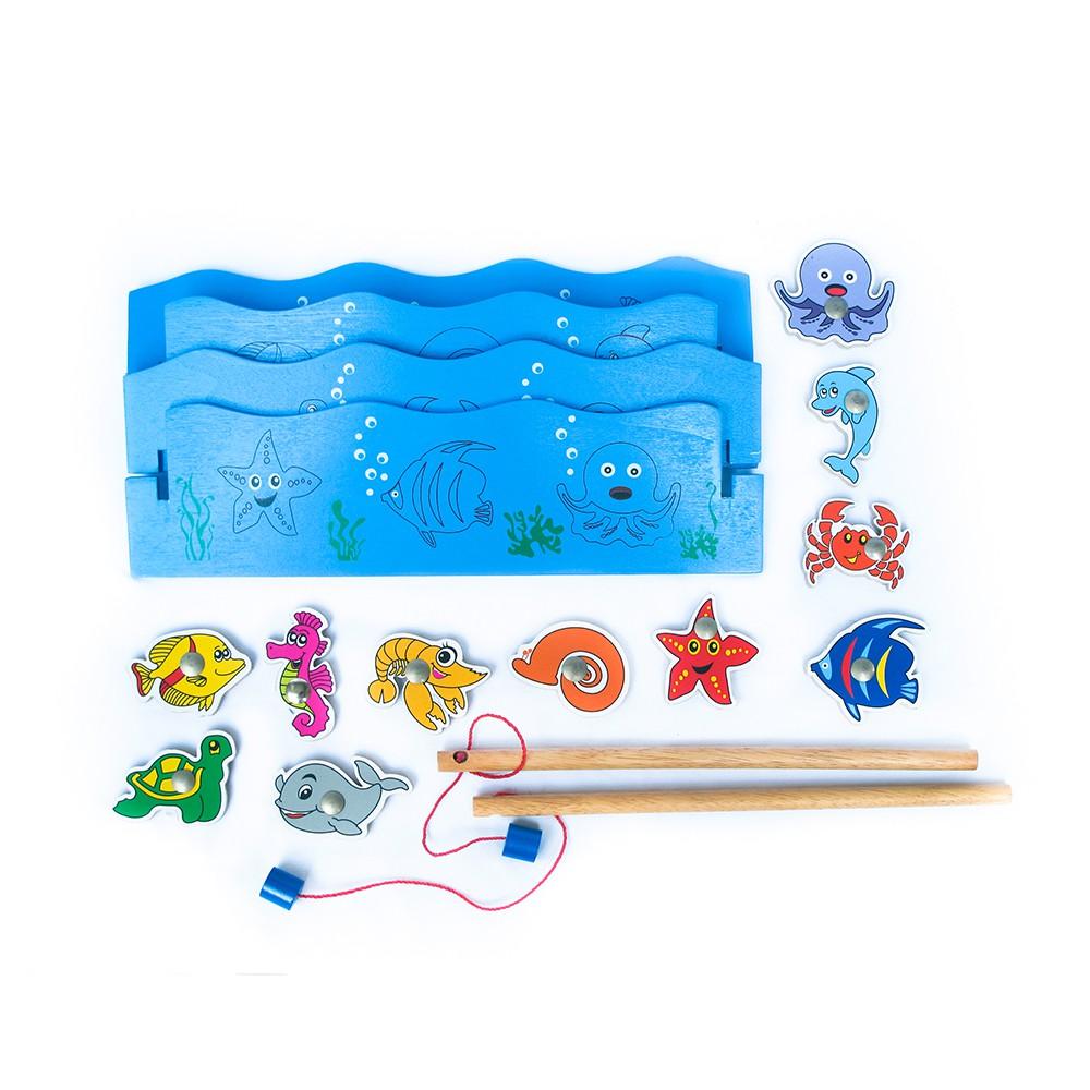 Đồ chơi gỗ Bộ câu sinh vật biển | Winwintoys 66362 | Rèn luyện khả năng khéo léo, phân biệt màu sắc và sinh vật biển