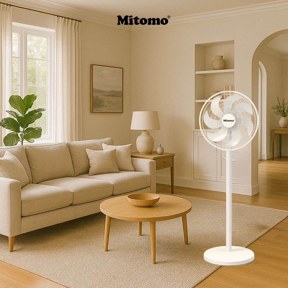 Quạt đứng cao cấp Mitomo FCE-60AE MAX – Điều khiển phím cơ, 3 tốc độ gió hàng chính hãng