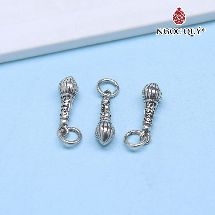 Charm bạc treo hình cây cọ vẽ khắc chữ - Ngọc Quý Gemstones