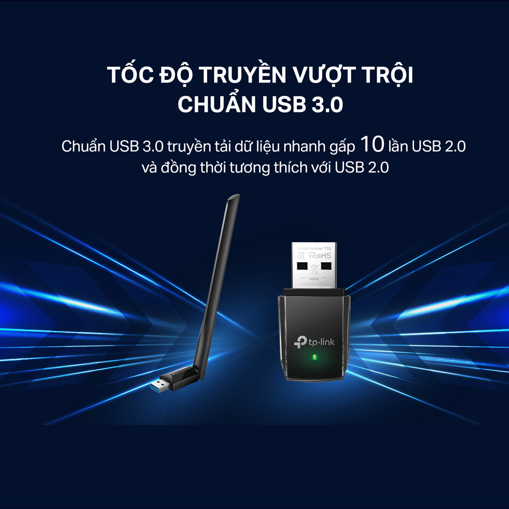 Bộ Thu Wifi TP-Link Archer T3U AC1300Mbps - Hàng Chính Hãng