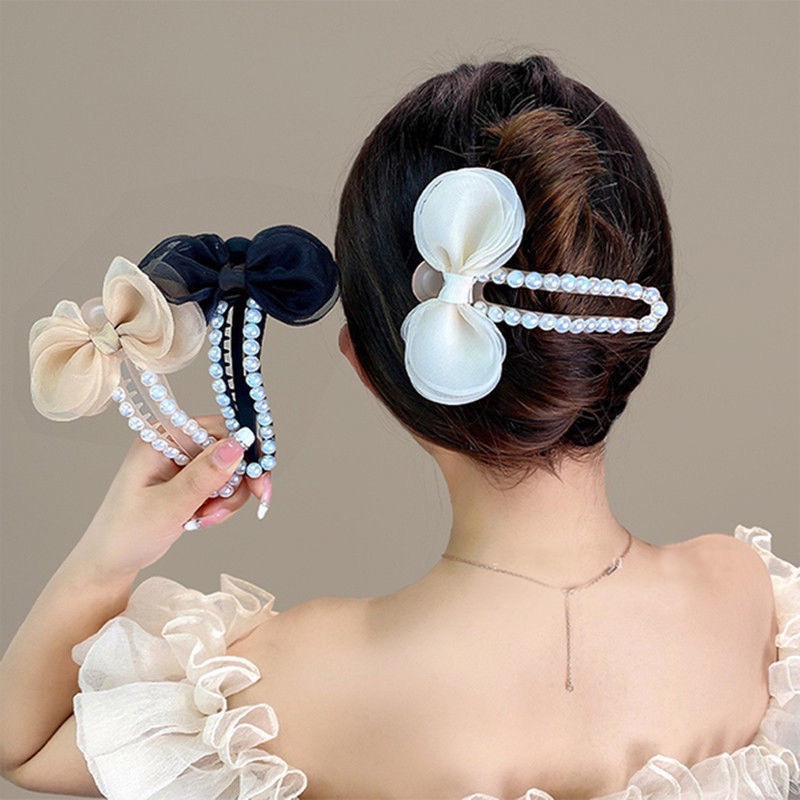 Kẹp nơ ngọc trai