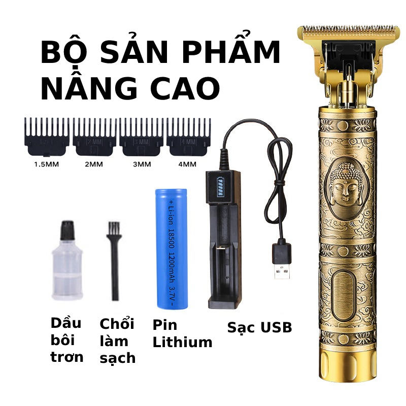 [Có sẵn] Tông đơ điện cắt tóc, cạo râu, cắt tóc hói có thể sạc lại