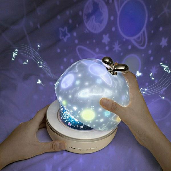 Đèn chiếu sao trang trí phòng xoay tự động 3D siêu đẹp