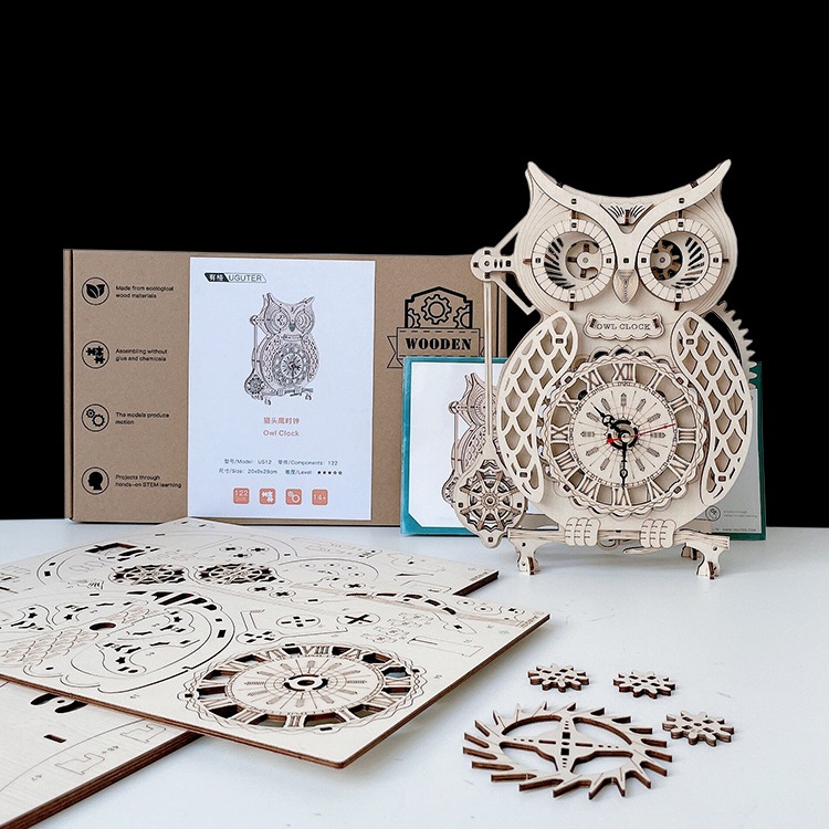 Mô hình Cơ động học Đồng hồ Quả lắc hình Cú Owl Clock U512