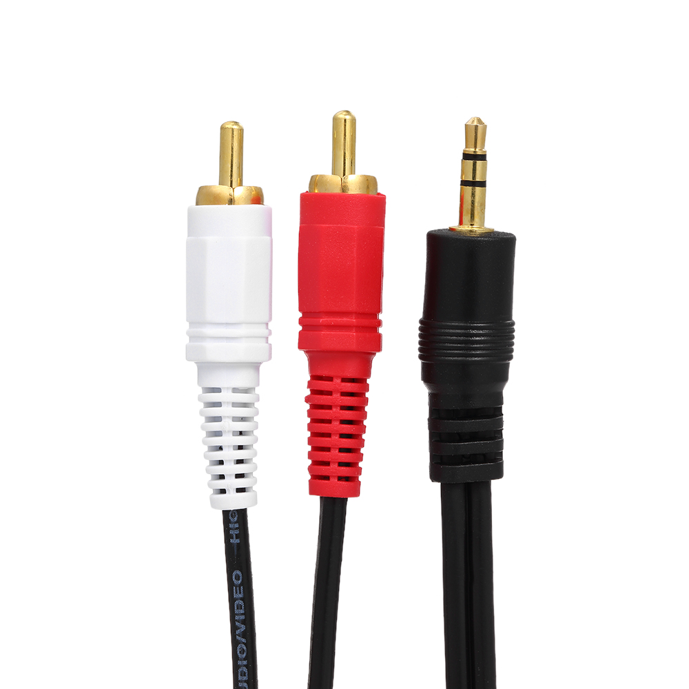 Cáp Âm Thanh RCA 1,5 Mét 3,5 Mét Male To 2 RCA Male Cho Edifer DVD Tại Nhà, Màu Đen