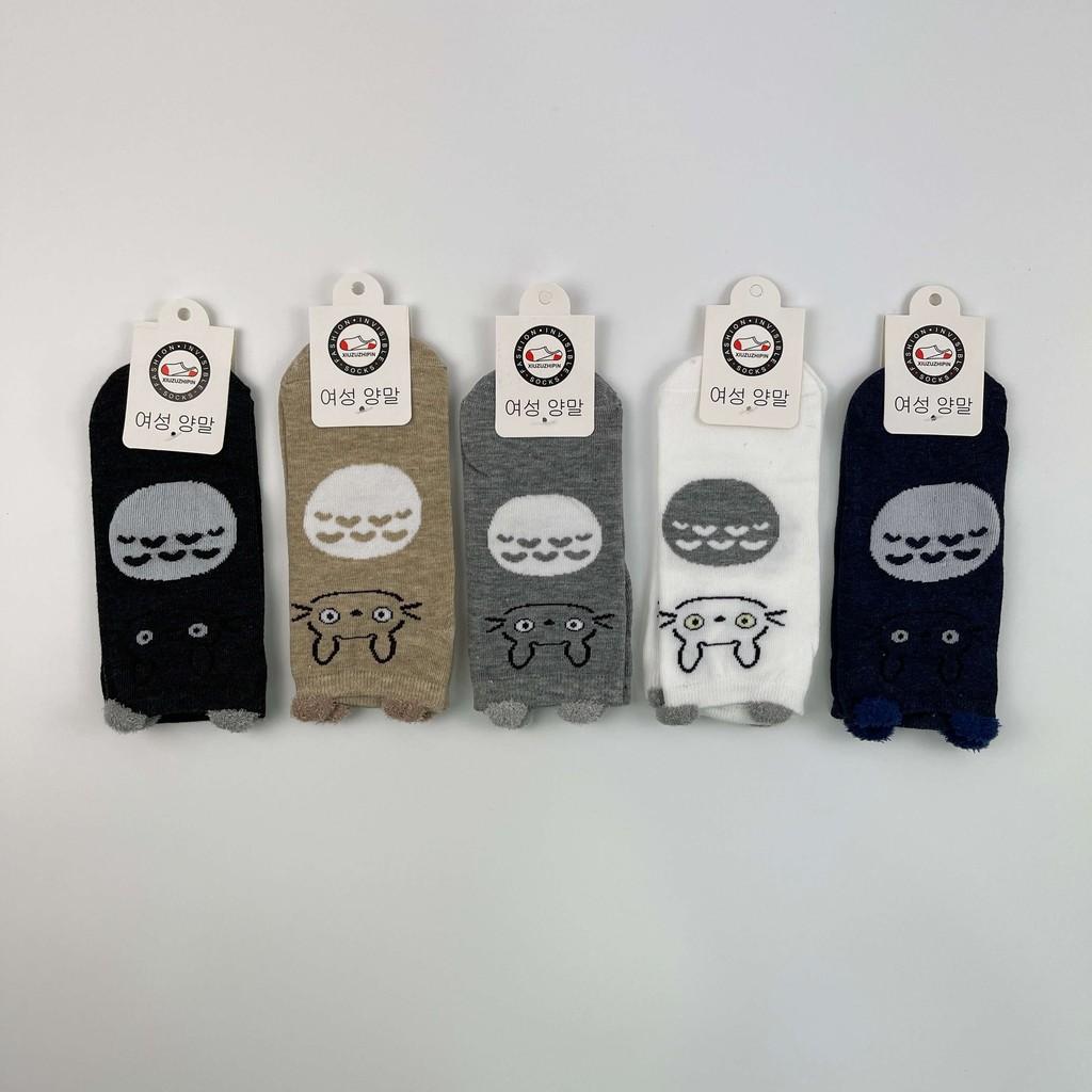 Tất Nữ Cổ Ngắn Tai Gấu, Vớ Nữ Cotton dễ thương nhiều màu phong cách Hàn Quốc LISU-TATNU-TAIGAU