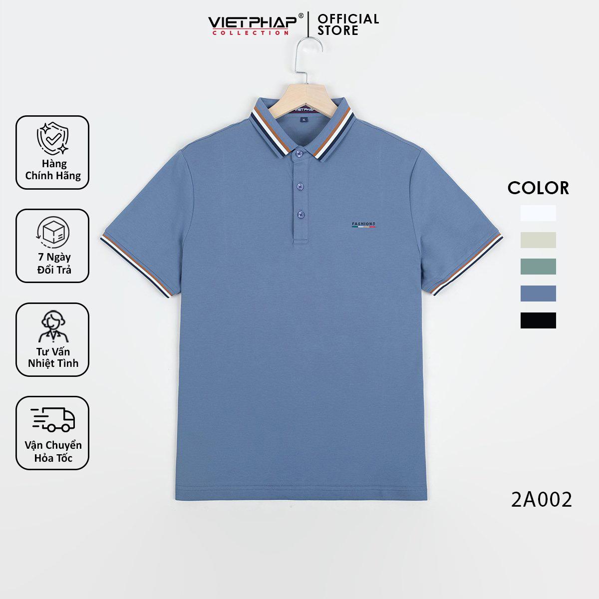 Áo Thun Polo Nam Cao Cấp VIỆT PHÁP / Form Basic- Chất liệu cotton dệt kiêu cá sấu co dãn thấm hút mồ hồi tốt 2A002