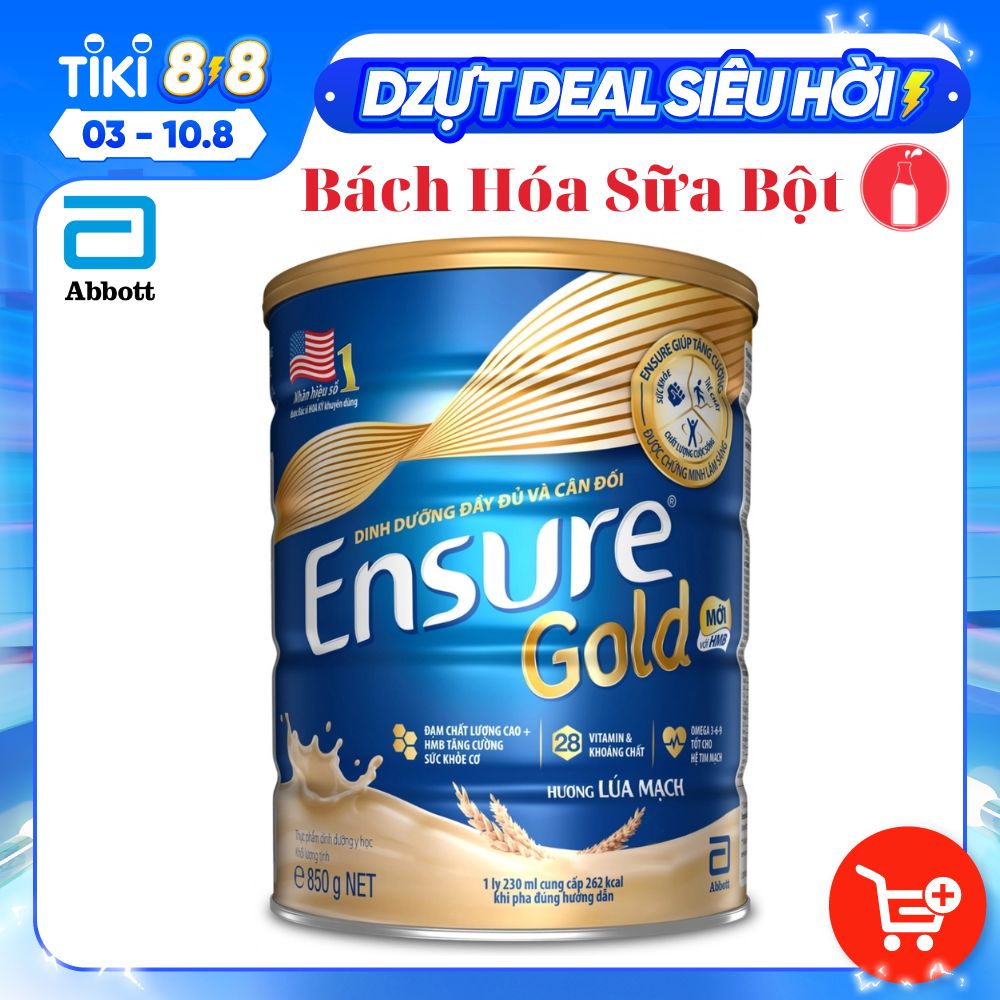 Sữa Bột Abbott Ensure Gold Hương Lúa Mạch - 850g