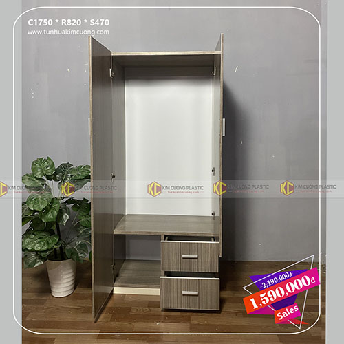 Tủ nhựa đài loan 2 cánh 2COP