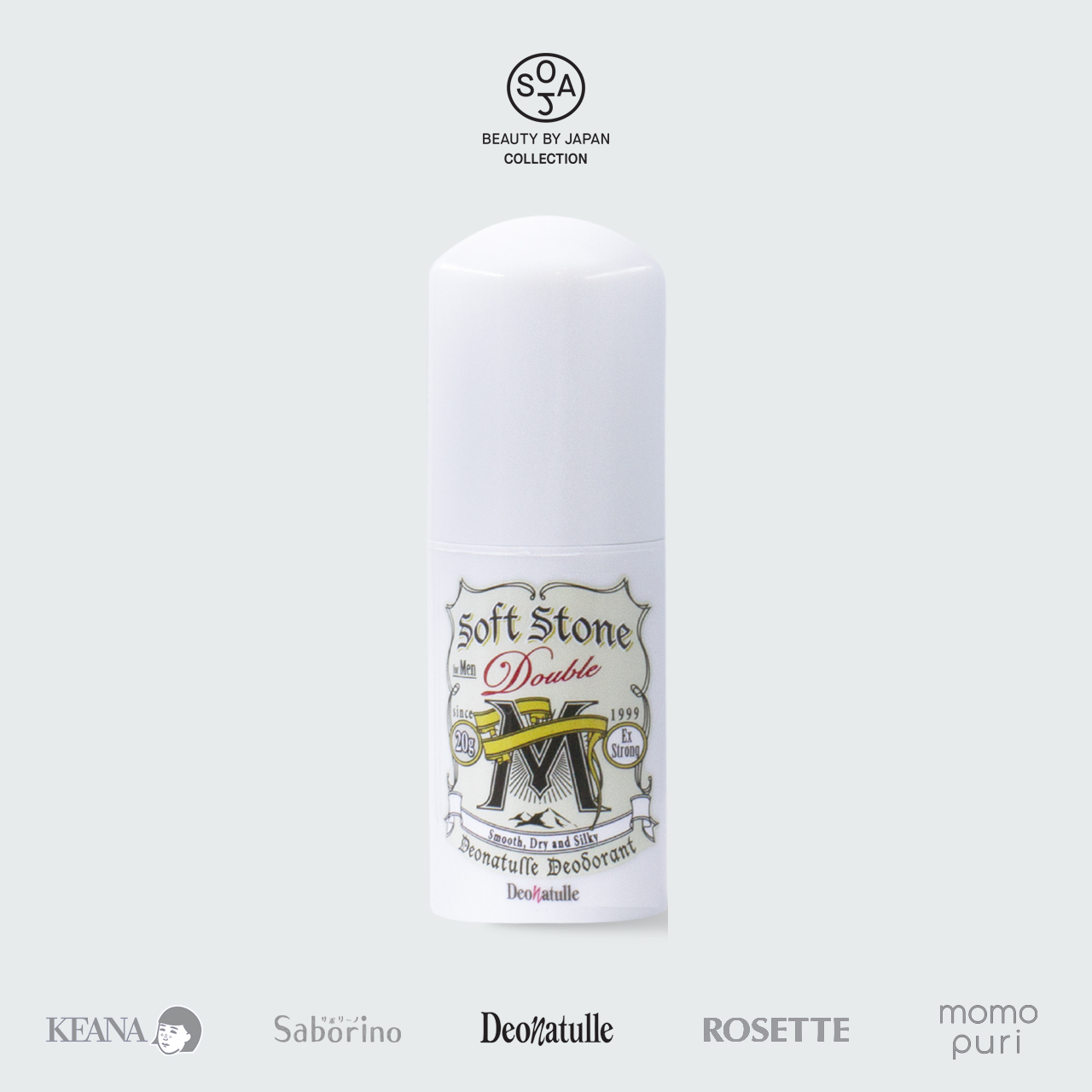 Lăn Khử Mùi Đá Khoáng Dạng Sáp Cho Nam Deonatulle Soft Stone Double Non-Menthol For Men 20G