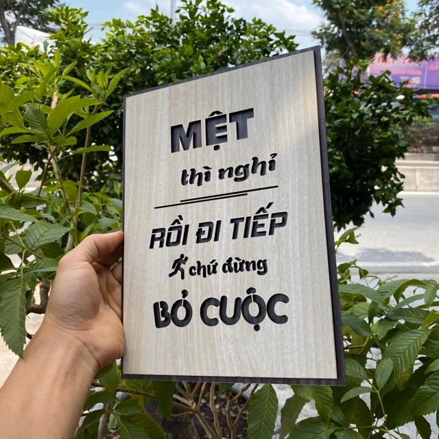Tranh tạo động lực bằng Gỗ treo tường những câu nói slogan bất hủ ý nghĩa, Mẫu: VIAN24 .