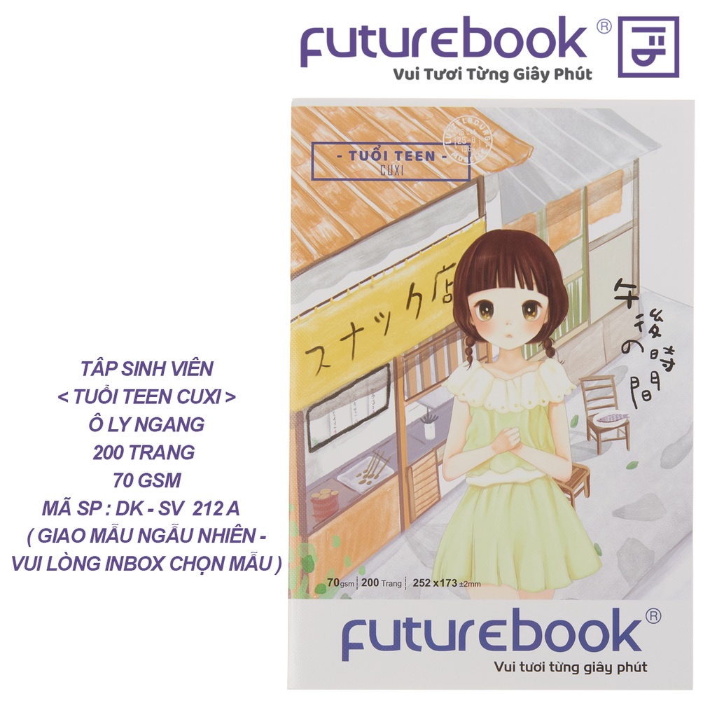 Tập Sinh Viên Cuxi Teen Ô ly ngang- 200 Trang- 70GSM- Phong cách Chibi. MSP: DK- SV 212. VPP FUTUREBOOK. Giao ngẫu nhiên