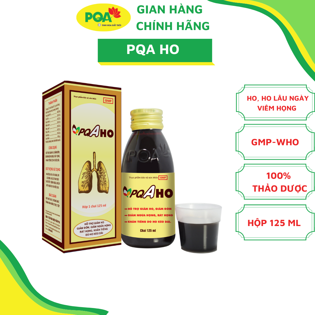 Ho PQA Hỗ Trợ Giảm Đờm, Ngứa Họng, Khản Tiếng Và Tình Trạng Ho Kéo Dài Hộp 125ml