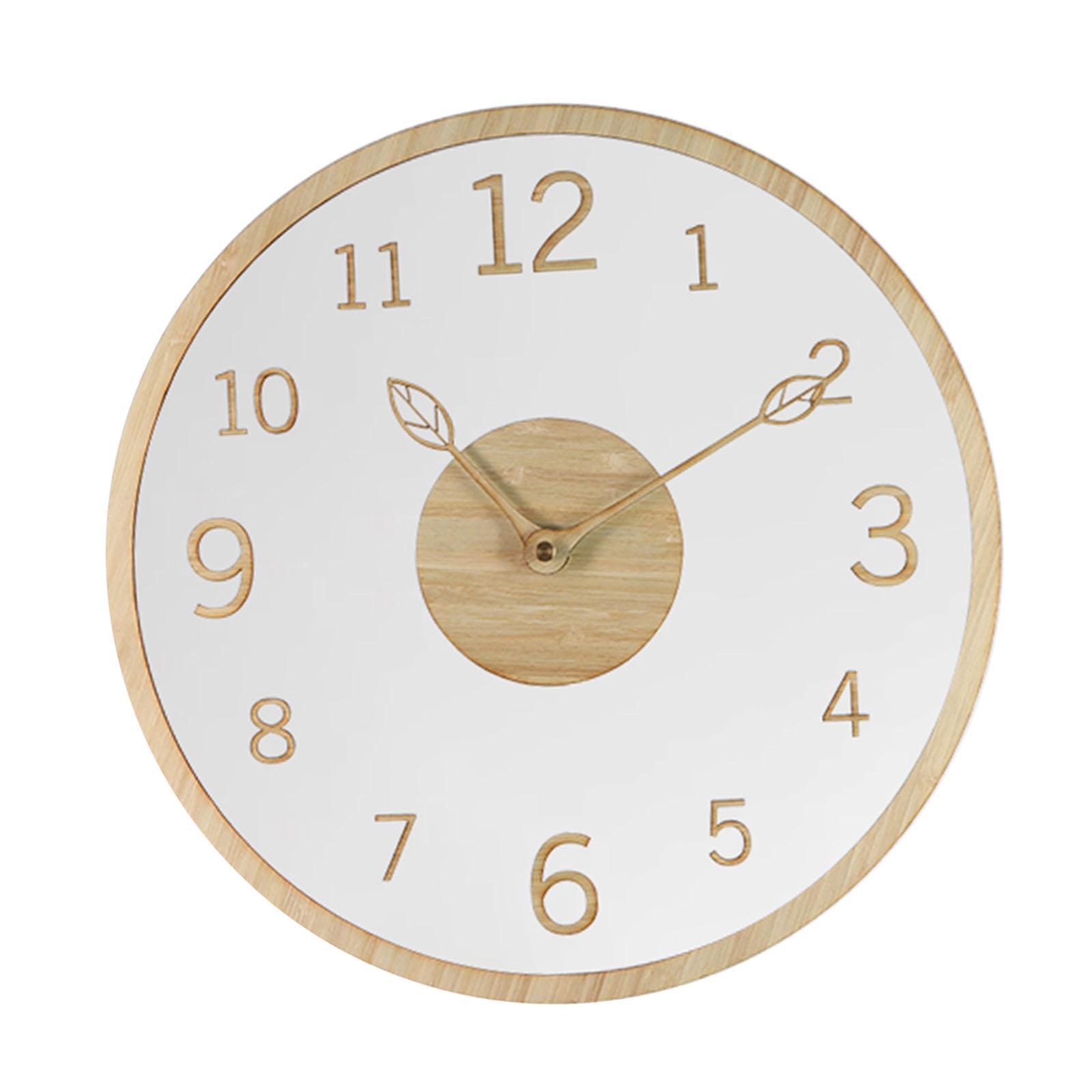 Modern Wall Clock Silent Wooden Wall Hanging Clock for Office Home Classroom